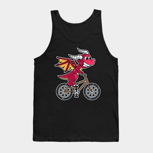 Dragon Bicycle Cyclist Cycling graphic Tank Top by theodoros20